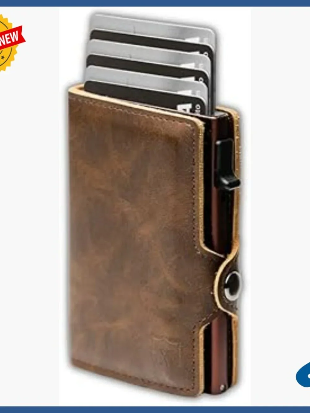 Slim Trifold RFID Wallet with Money Clip and Card Ejection Button